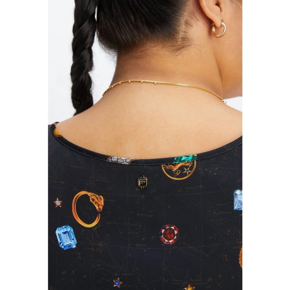 FABLETICS Ecosatin Black Lucky Charm Astrology Graphic Plus Tank Top NWT Size 3X - Picture 3 of 6